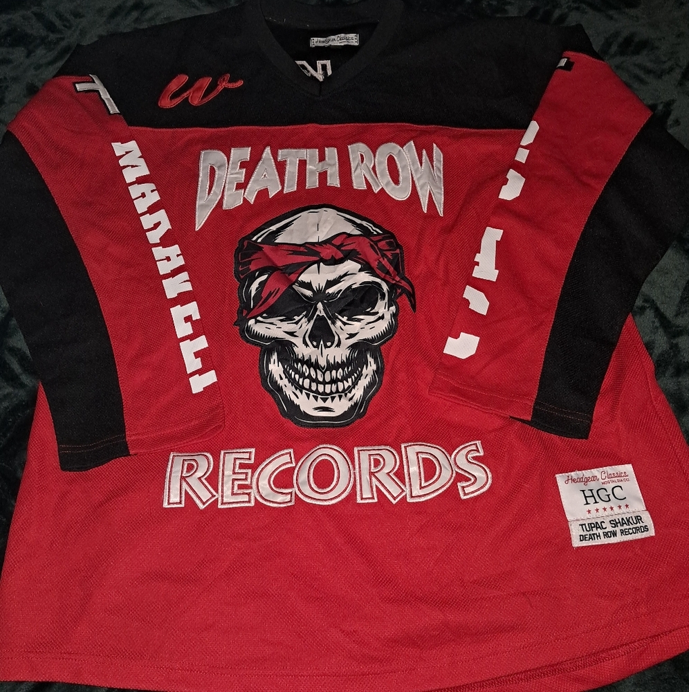 Headgear Classics Death Row Records 2pac Shakur Hockey Jersey Mens 2XL